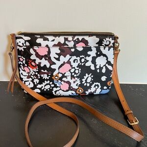 Fossil Blue Floral Crossbody Purse